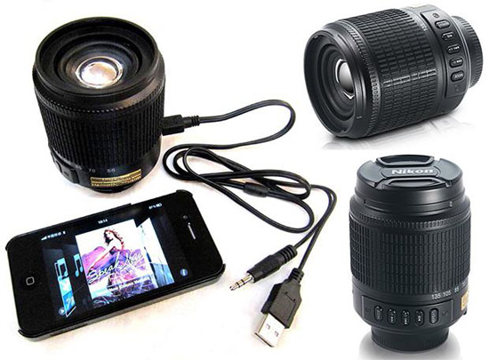 Nikon lens Micro SD TF Speaker USB Card speaker