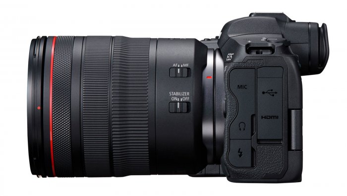 Canon EOS R5: вид сбоку