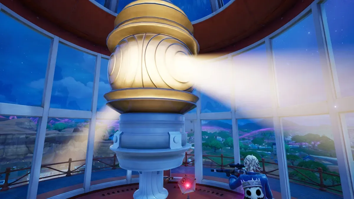 Player Interacting With The Lighthouse Beacon To Reveal Rare Chest