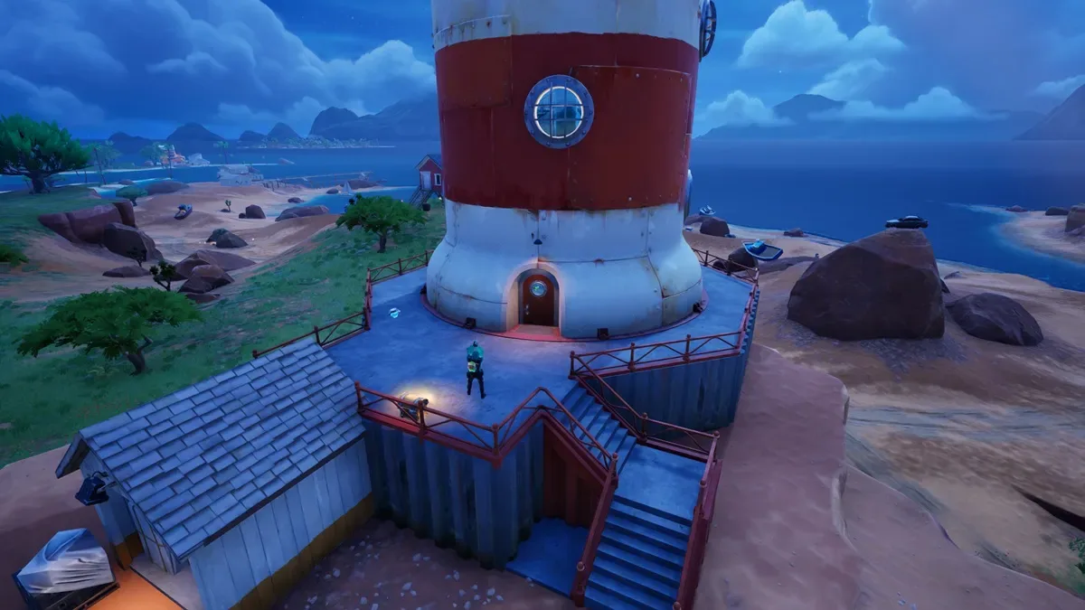 Player Standing At The Foot Of The Lighthouse