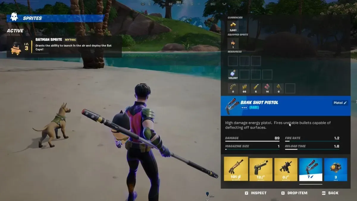 Fortnite Bank Shot Pistol in inventory
