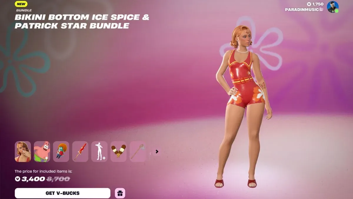 Bikini Bottom Ice Spice & Patrick Star Bundle in the Fortnite Item Shop