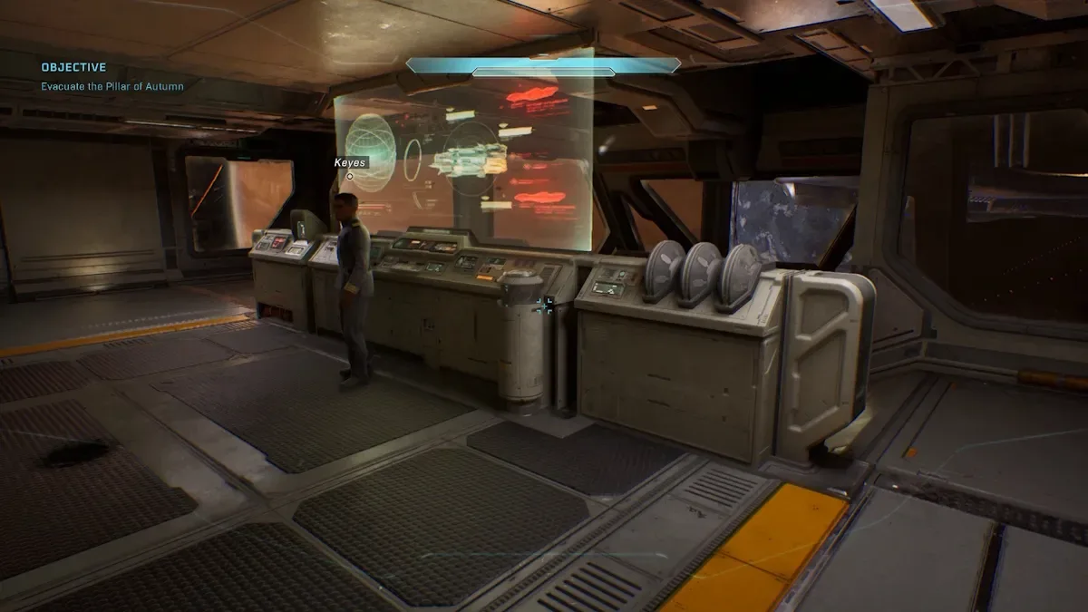 Head to the bridge after talking with Captain Keyes in Halo Campaign Evolved