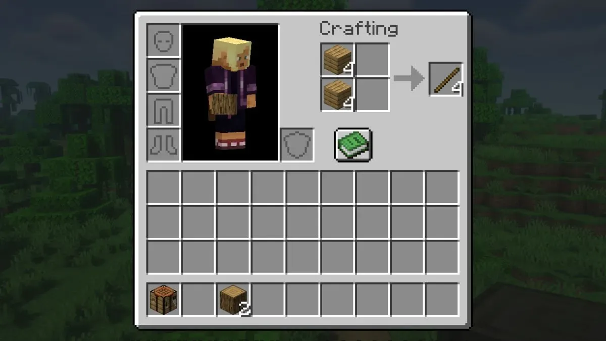 Make Sticks using a ladder in Minecraft