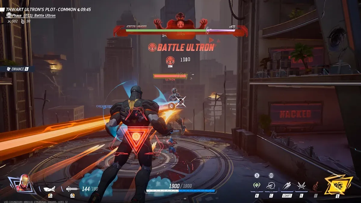 Ultron's unibeam attack in Marvel Rivals