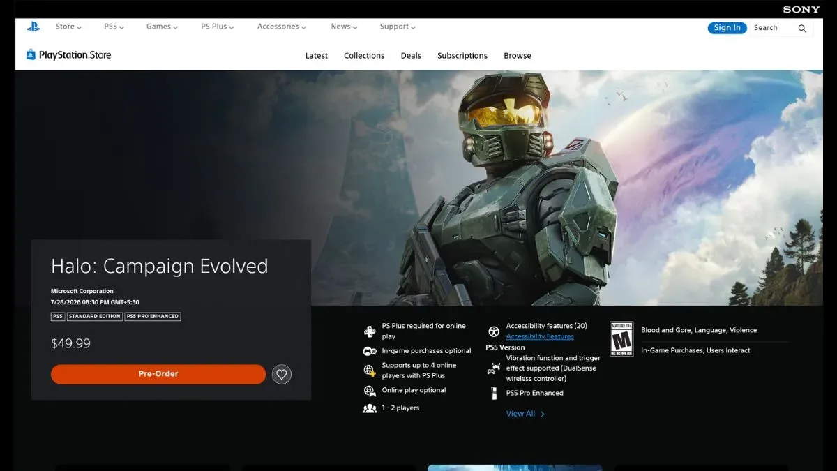 Halo Campaign Evolved on PlayStation Store