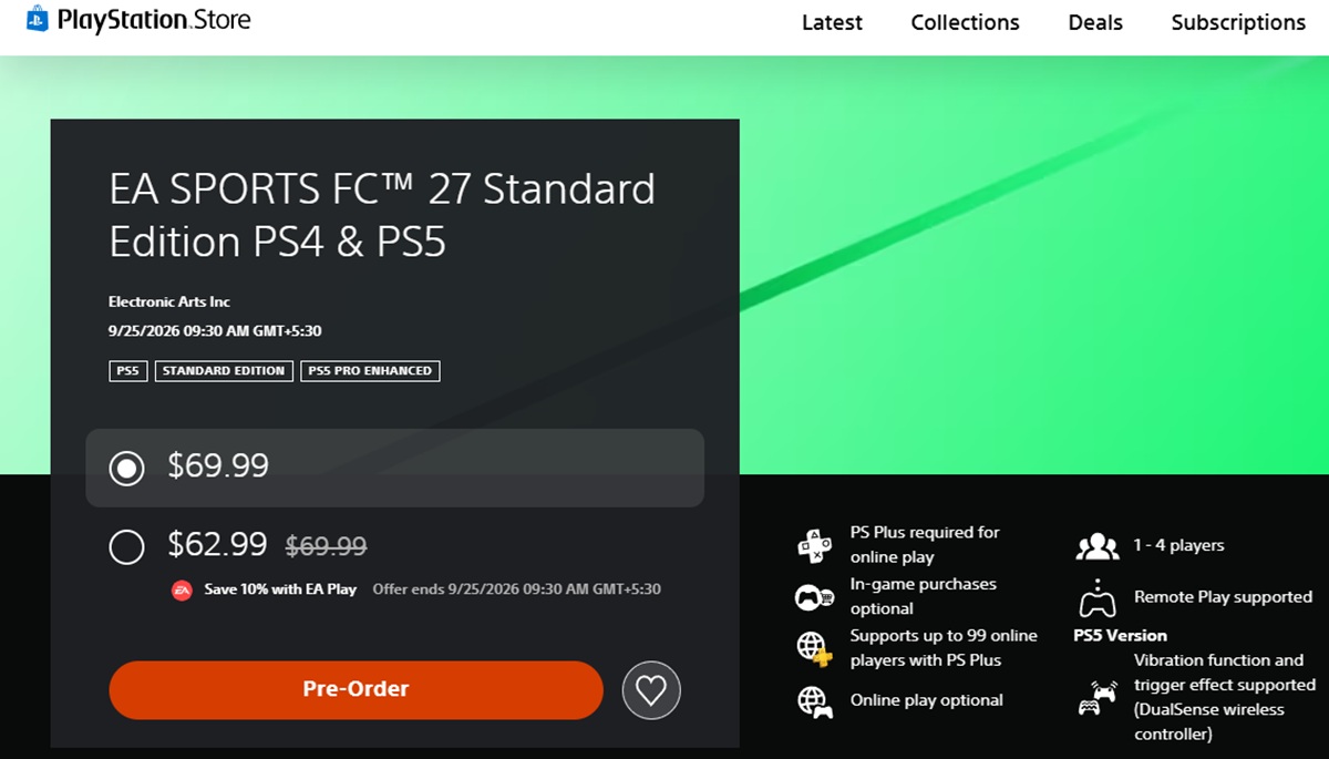 how to pre-order FC 27 on Playstation 5 and 4