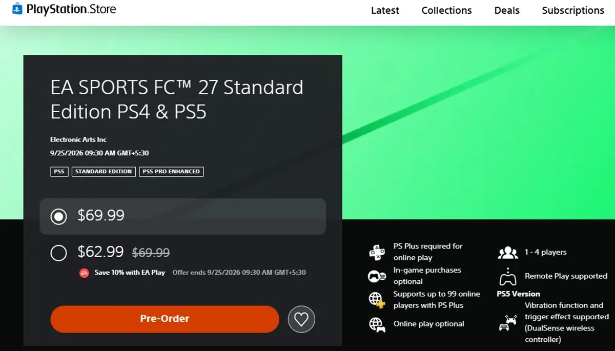 how to pre-order FC 27 on Playstation 5 and 4