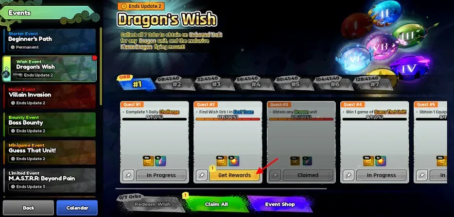 Anime Expeditions dragon's wish rewards