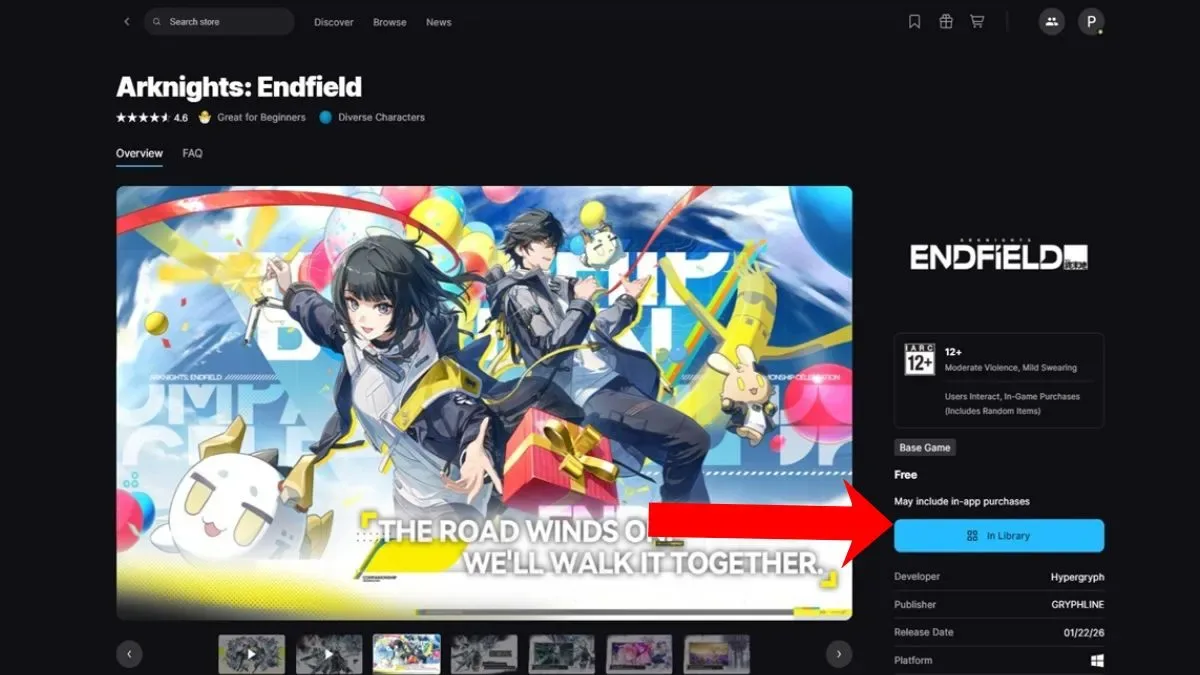 Arknights Endfield on Epic games Store