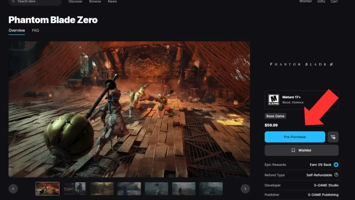 Phantom Blade Zero Pre-Purchase In Epic Games Store To Get Free Soul Skin In Fortnite