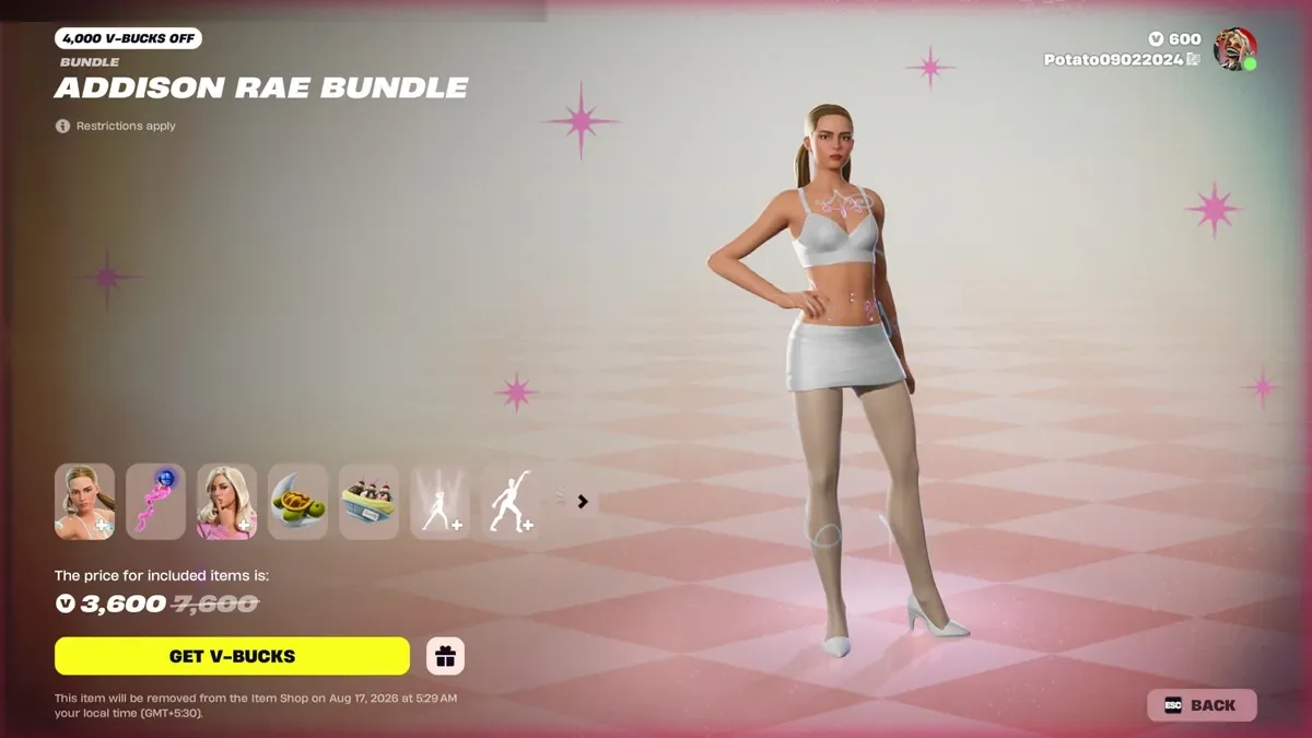Addison Rae Bundle In Fortnite