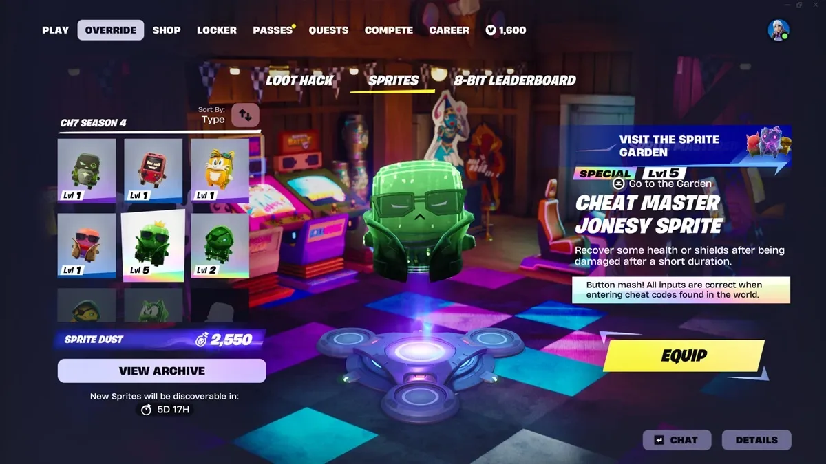 Cheat Master Sprite in Fortnite Lobby