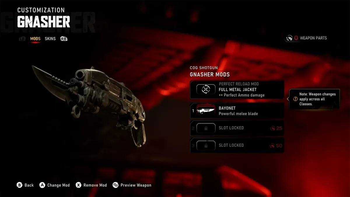 Gears of War mods and weapons