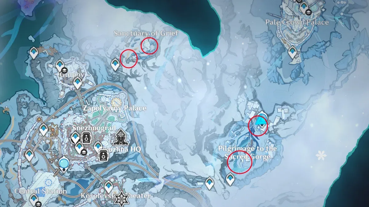 Frostfairy Flower farming rout Genshin Impact