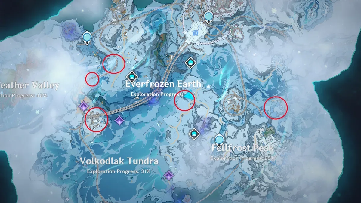 Genshin Impact Snowball Flower location