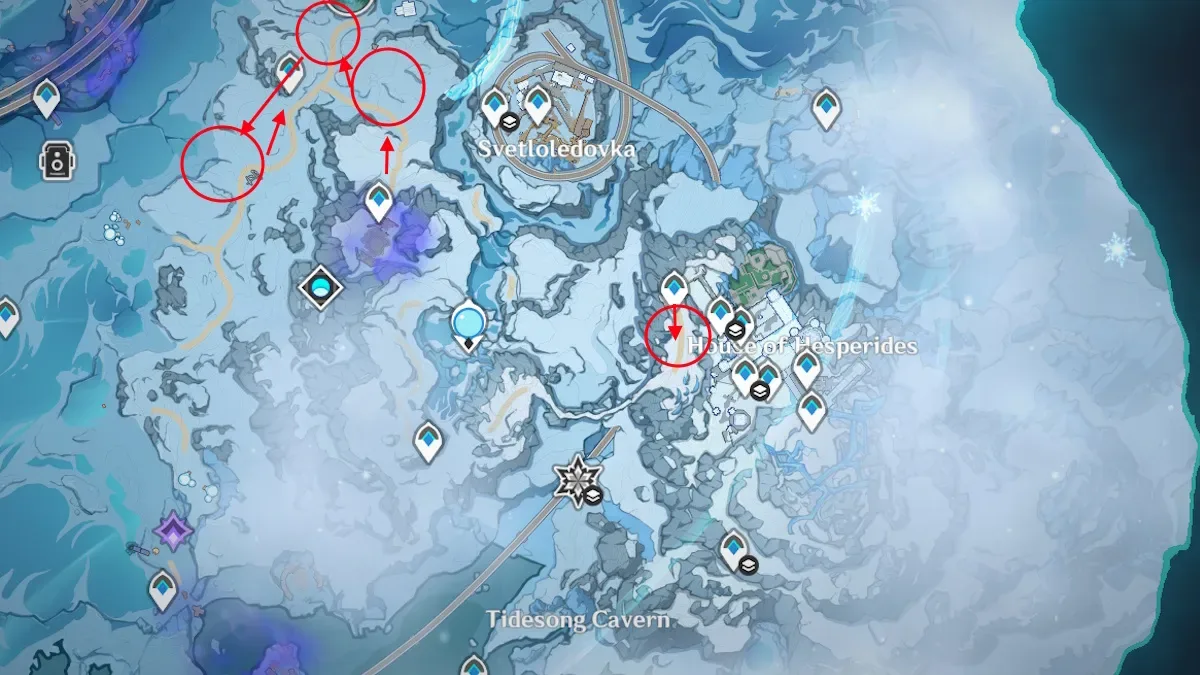 Genshin Impact Flockingweed farming route
