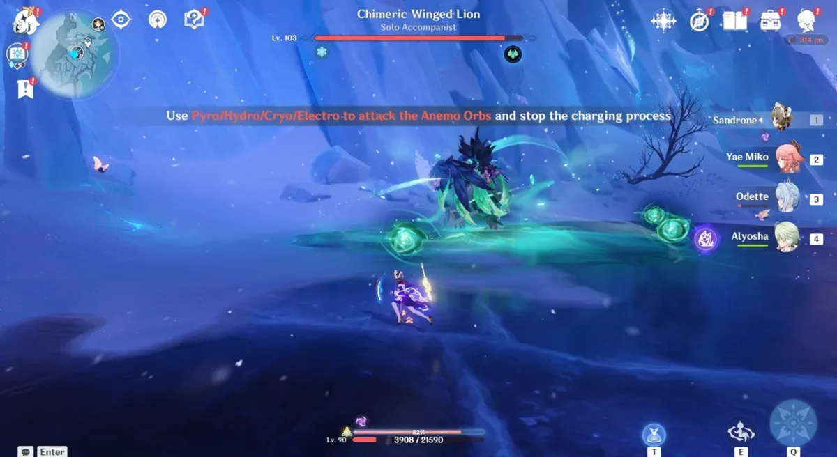 Genshin Impact Chimeric Winged Lion charge attack