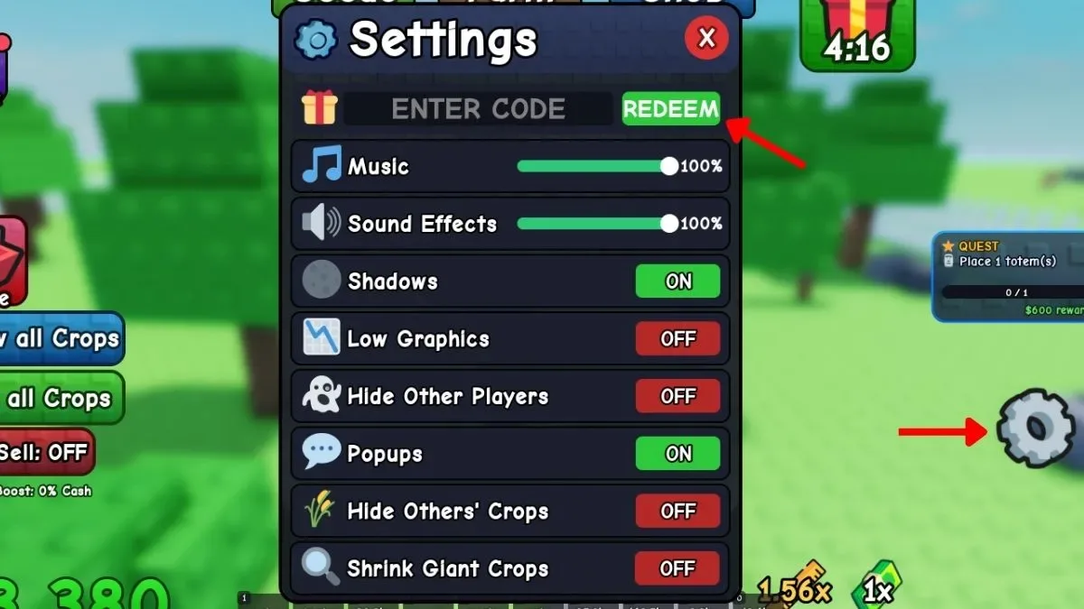 redeem Grow It RNG codes