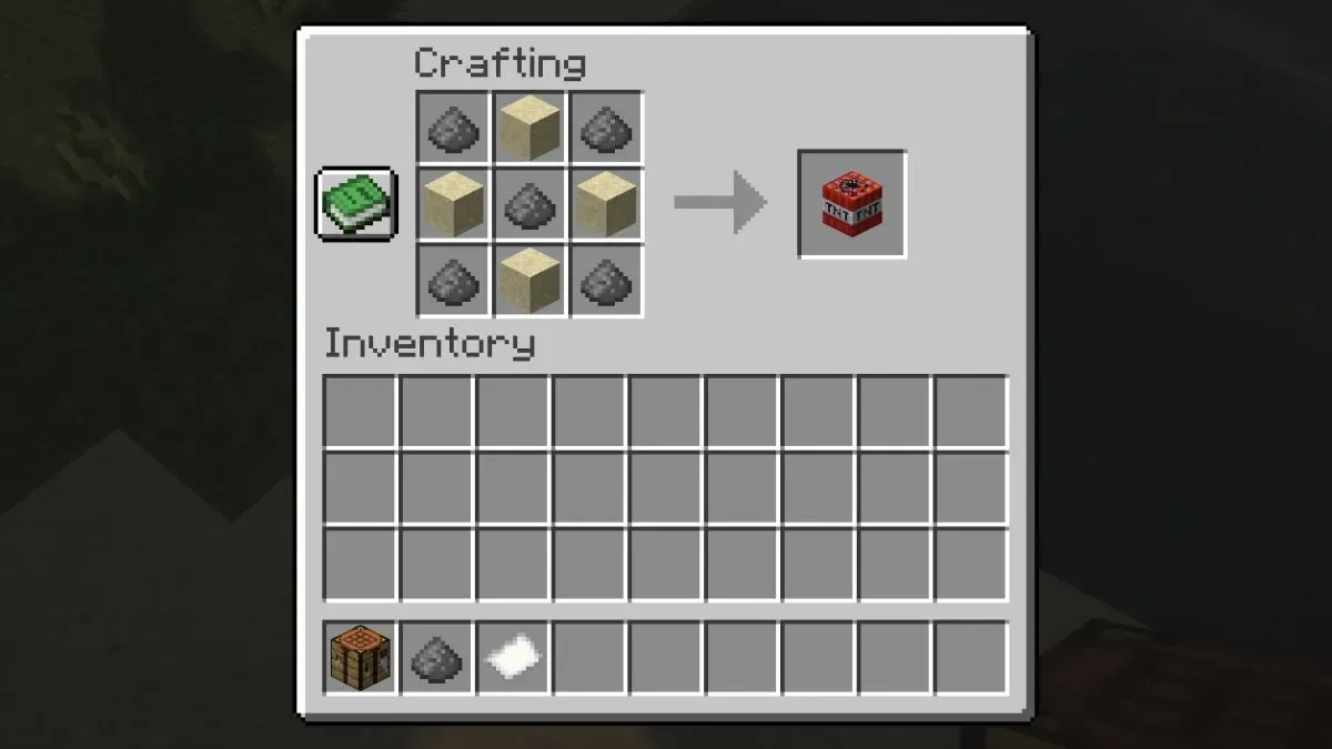 Use Gunpowder to make TNT in Minecraft