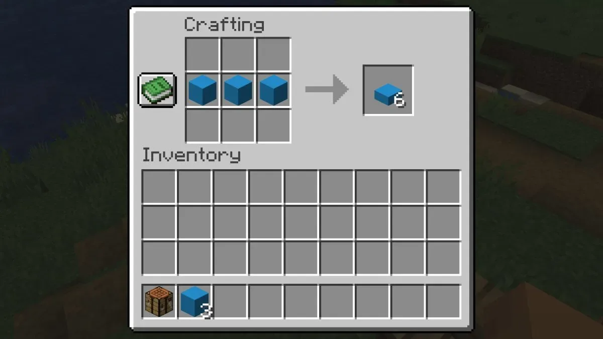 Minecraft Concrete Slab crafting recipe