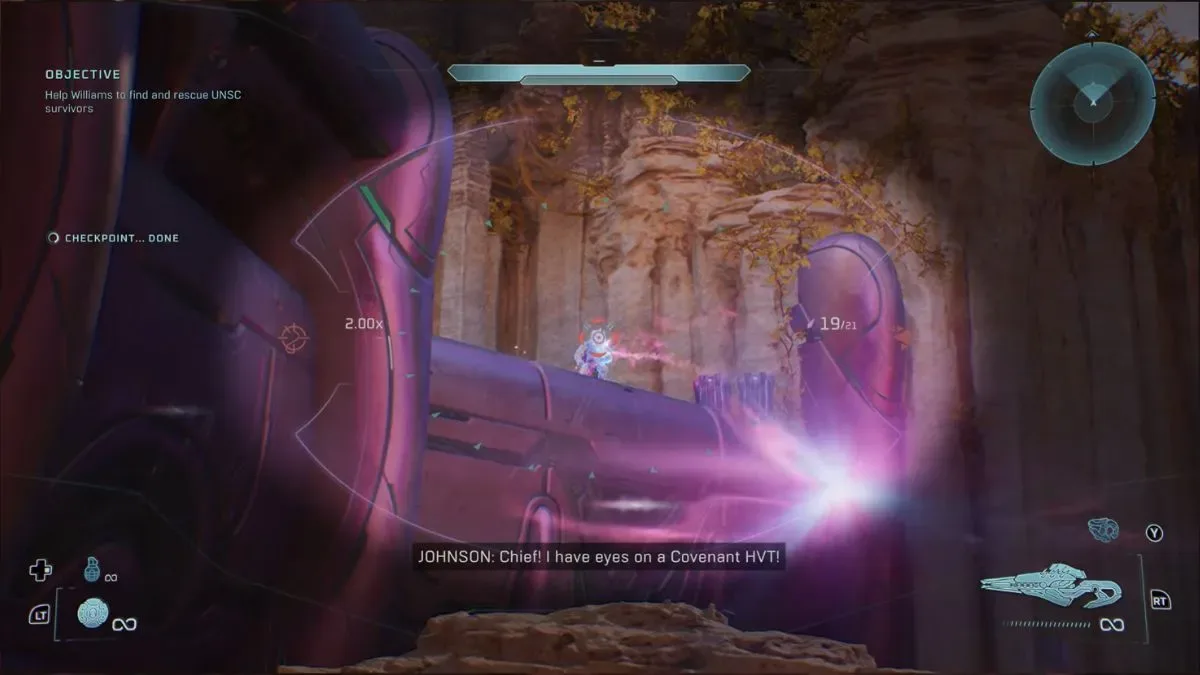 Shooting at HVT in Halo Campaign Evolved
