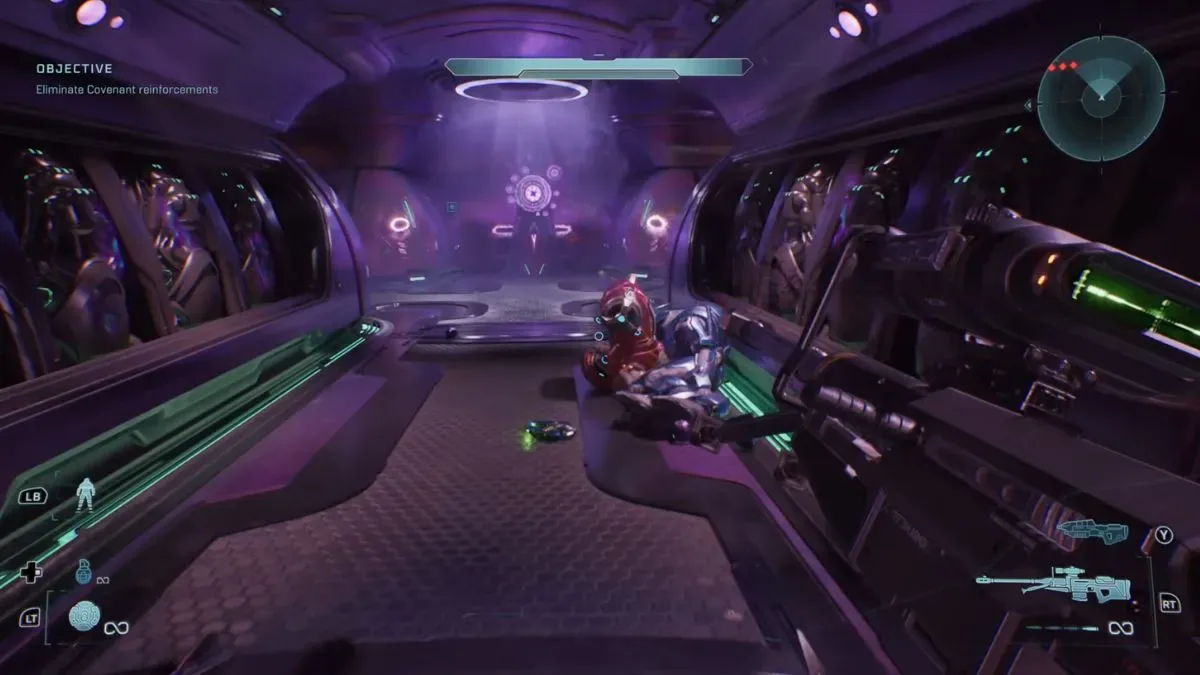 A purple glow structure in Halo Campaign Evolved