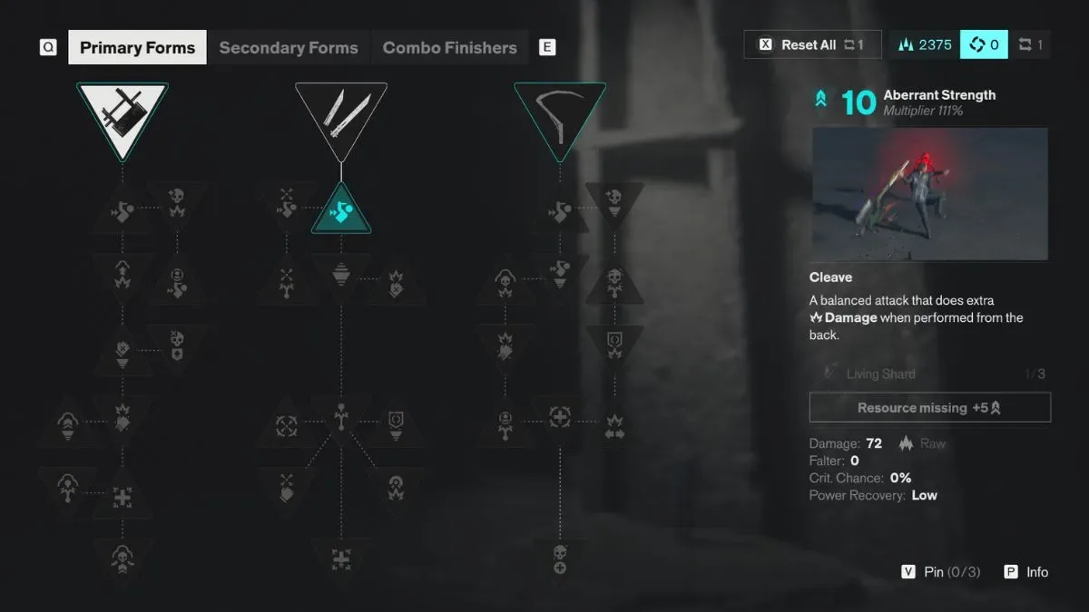 Upgrade Abilities in Control Resonant