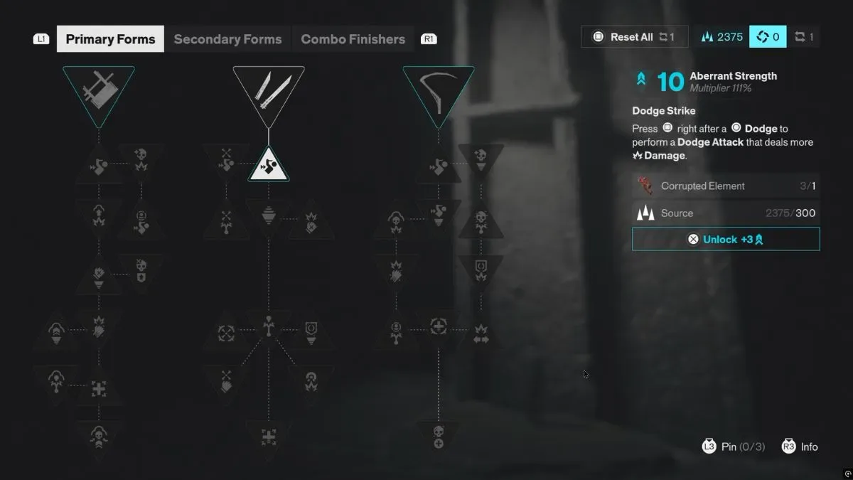 upgrading aberrant form nodes using resources