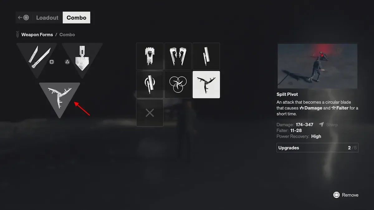 Combo menu in Control Resonant
