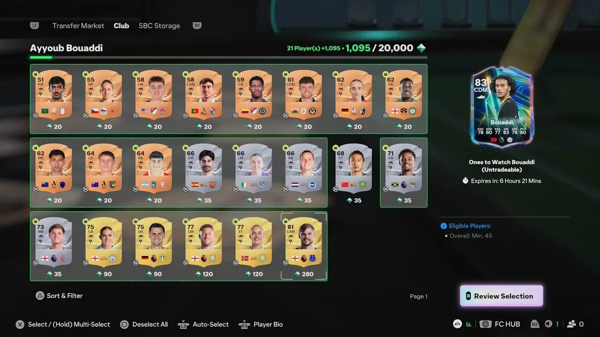 Ayyoub Bouaddi Streamlined SBC in EA FC 27