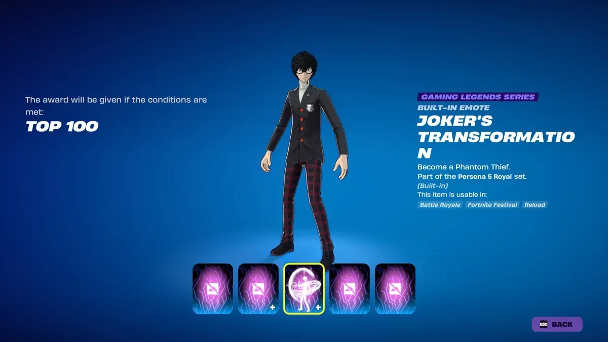 Joker's Fortnite Transformation Emote