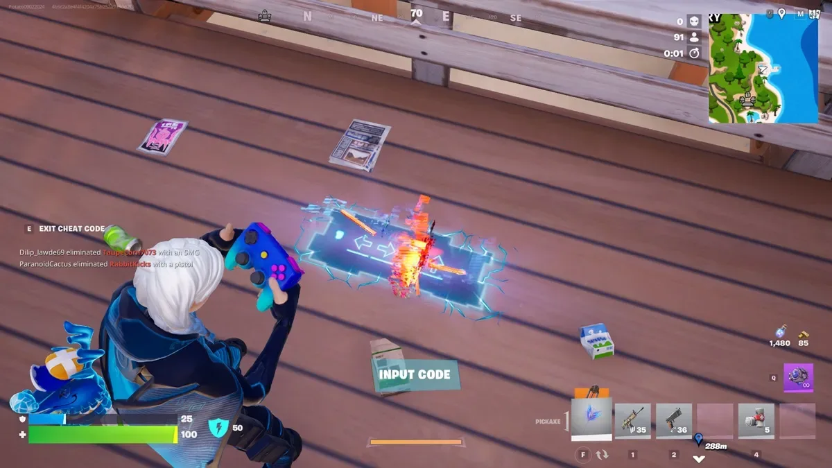 Entering Cheat Code in Fortnite