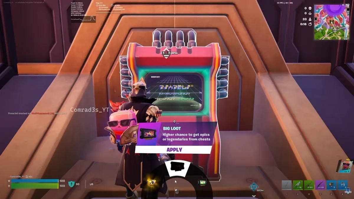Activating an Override Console for Geno in Fortnite