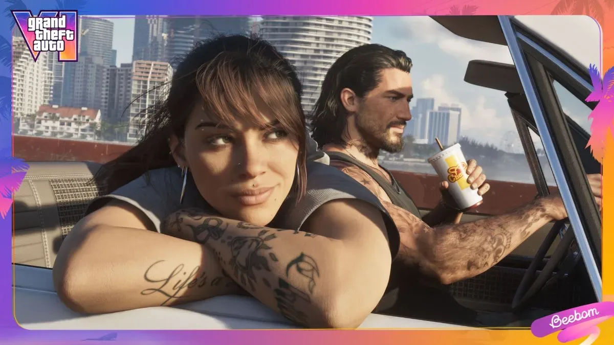 GTA 6 Jason and Lucia in a car