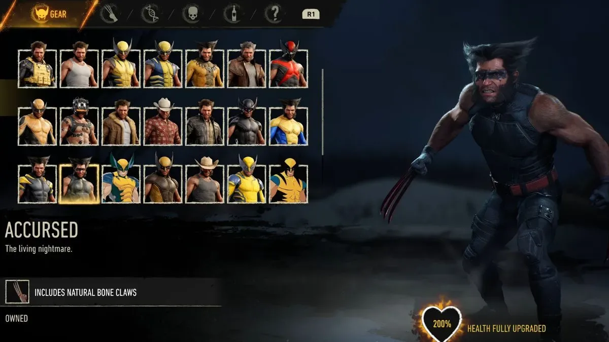 Accursed suit in Marvel's Wolverine