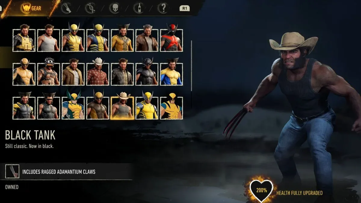 Black Tank suit in Marvel's Wolverine