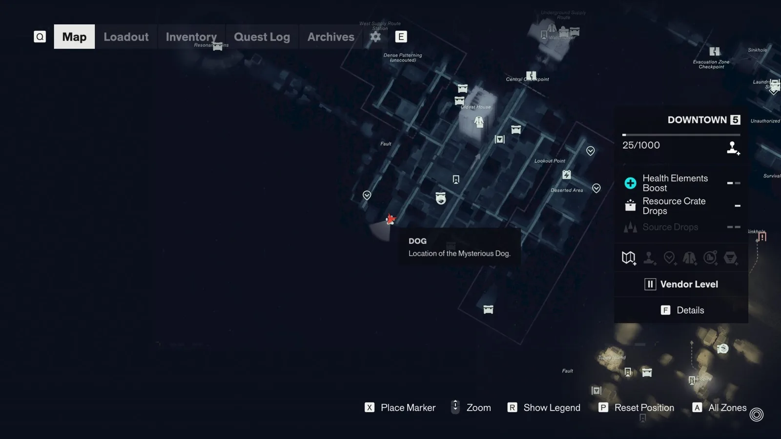 The Mysterious Dog location in Downtown in Control Resonant