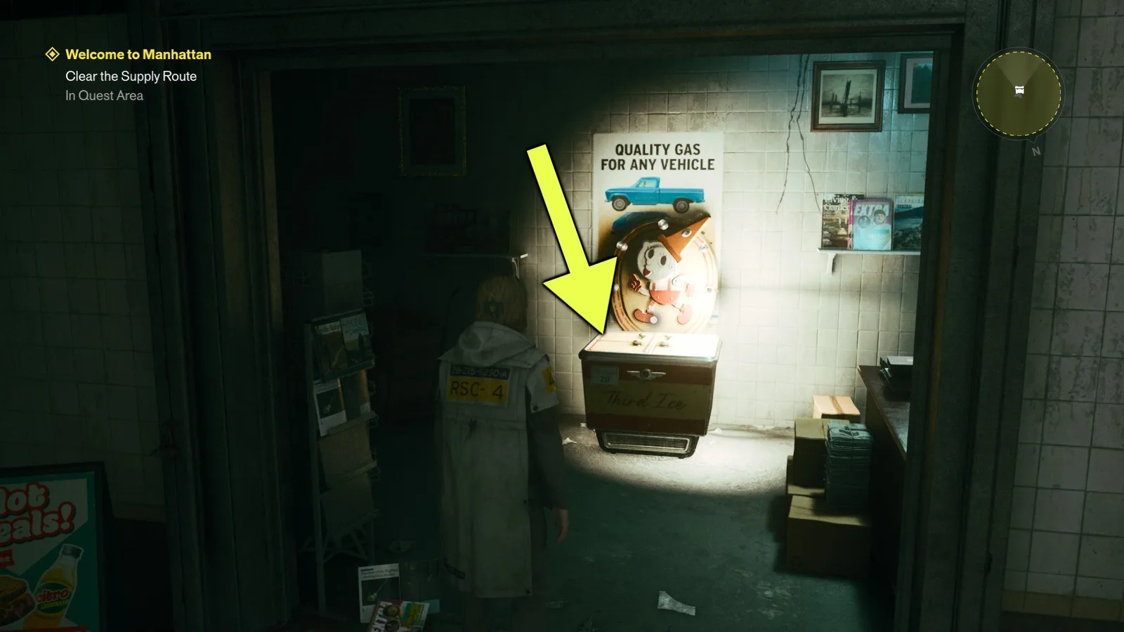 A screenshot from Control Resonant, showing the location of the first Health Upgrade Point.