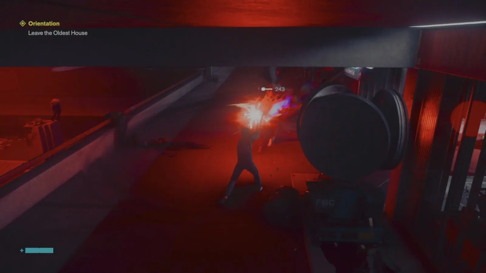 A screenshot from Control Resonant, showing the second fight with the Hiss in the game.