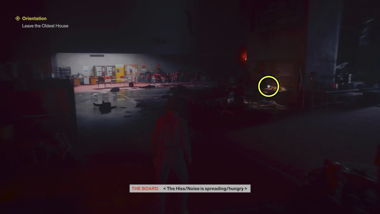 Two screenshots from Control Resonant, showing the location of the complaint letter collectible.