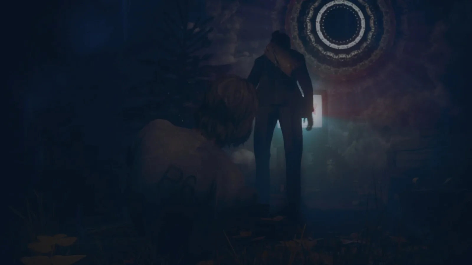 A screenshot from Control Resonant, showing the cutscene at the end of Jesse's trial.