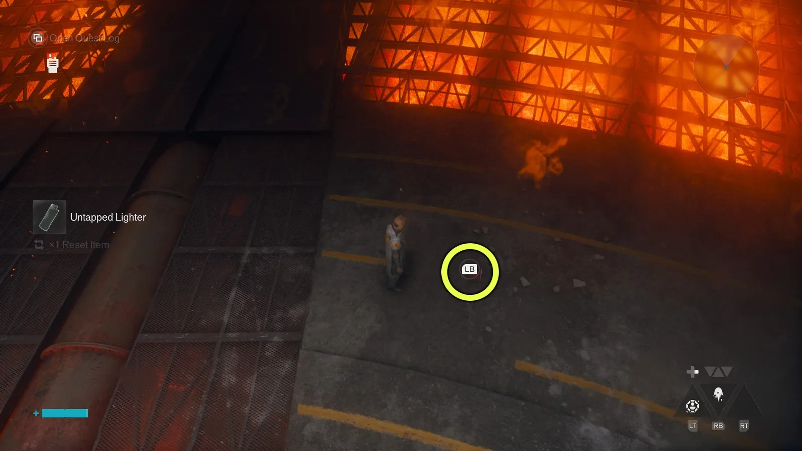 A screenshot from Control Resonant's Central Resonant mission, showing the location of the FBC ID Badge collectible.