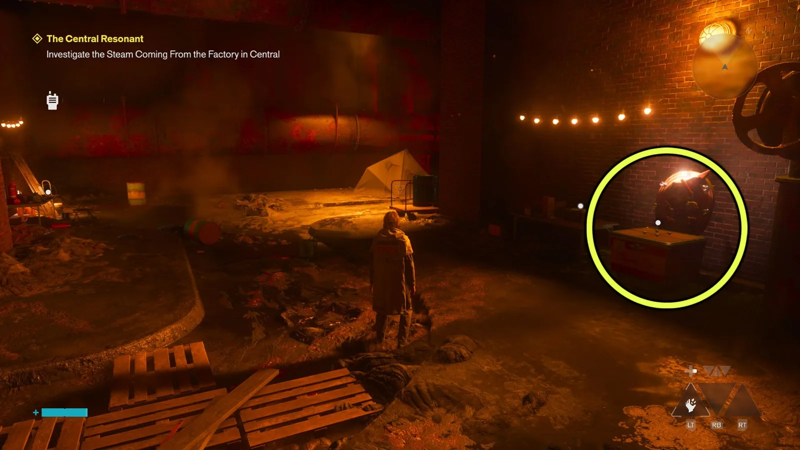 A screenshot from Control Resonant's Central Resonant mission, showing the location of the health skill point.