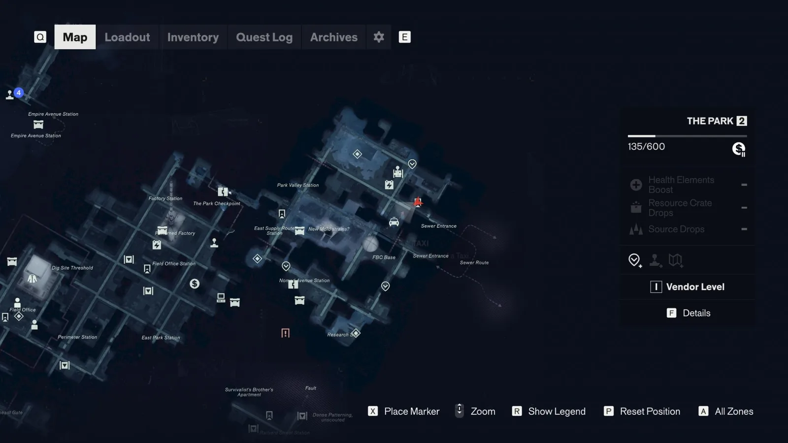 The Taxi location in The Park in Control Resonant