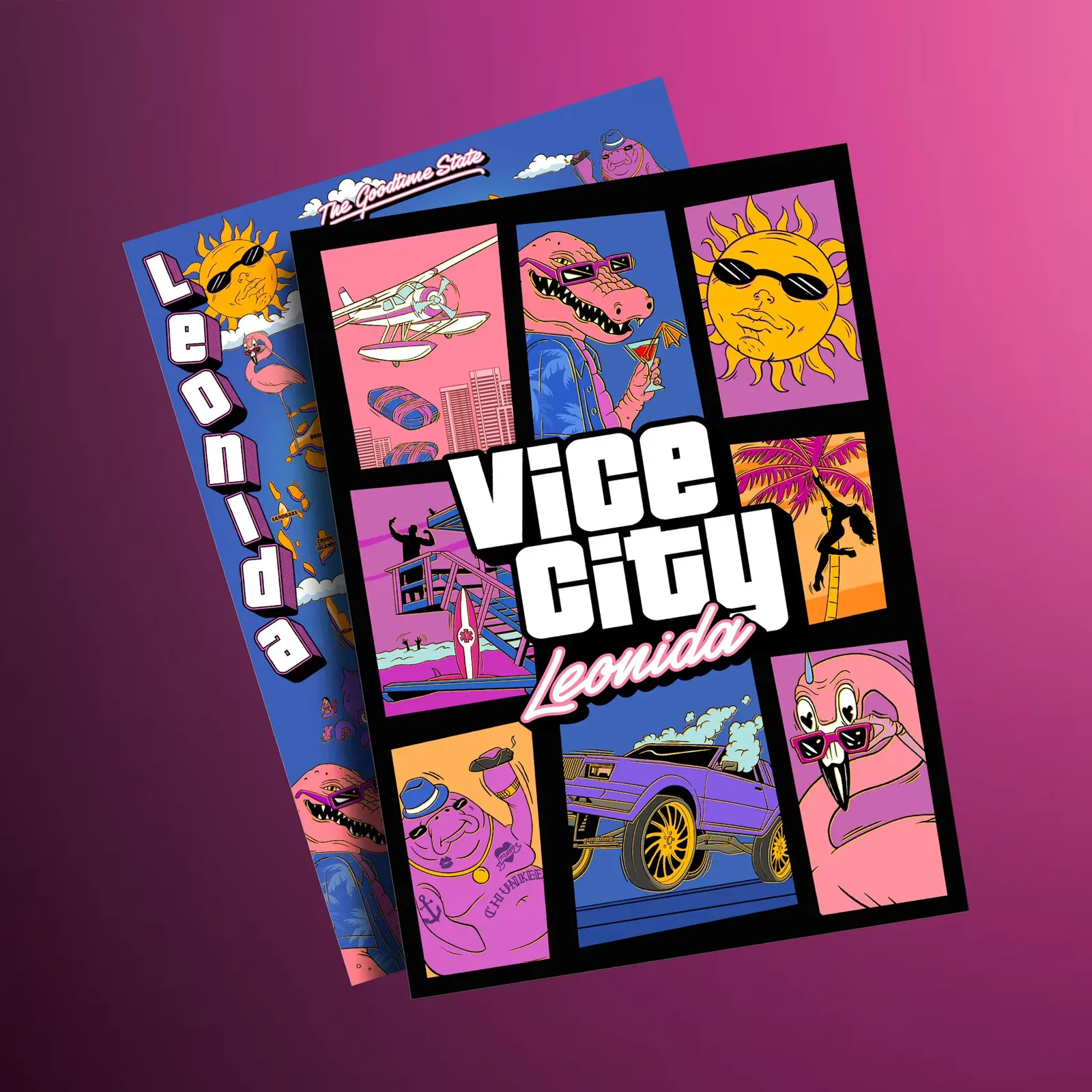 GTA 6 Double-Sided Souvenir Poster with Map of Leonida.