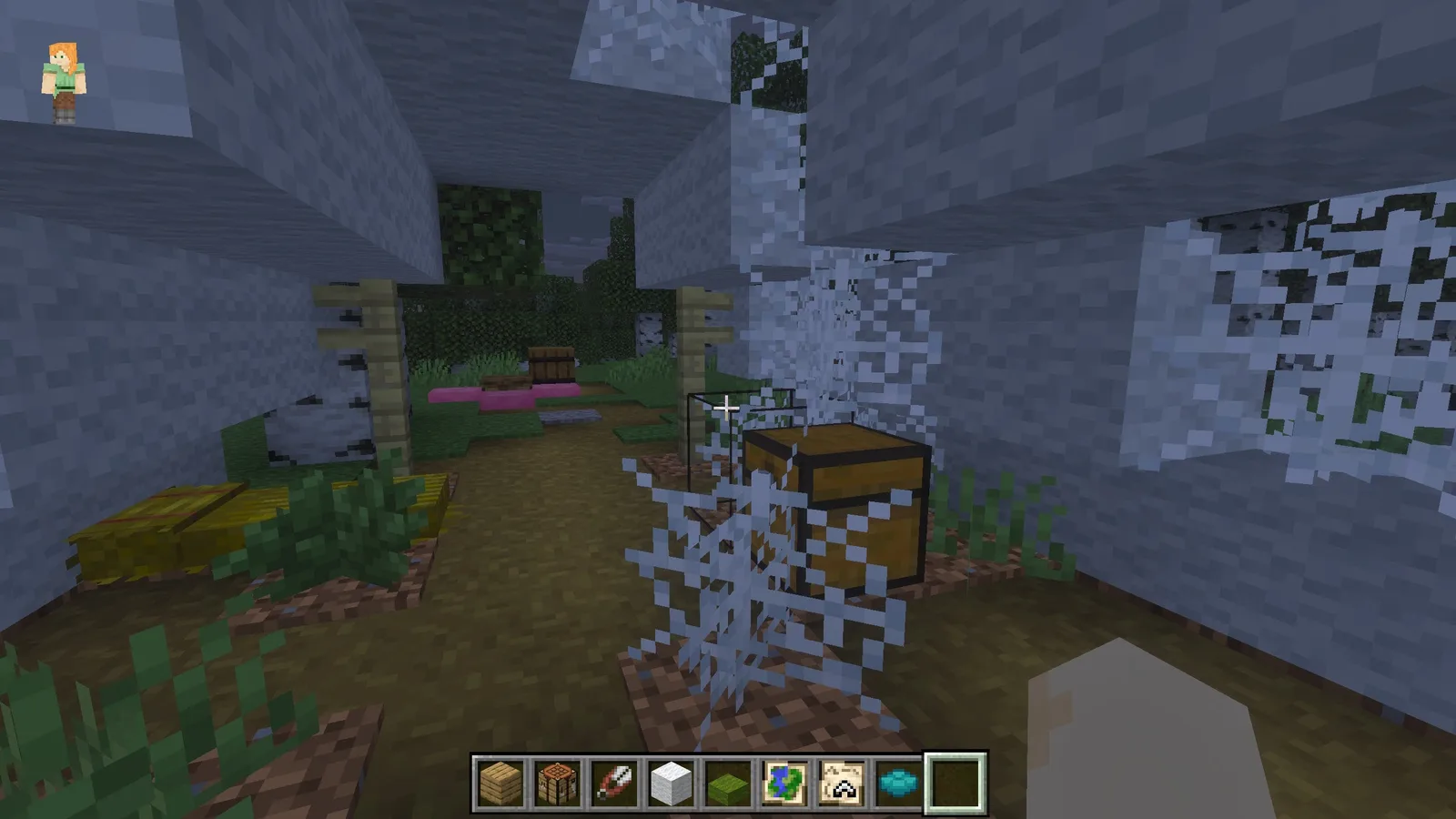 The inside of a tent in one of Minecraft's Abandoned Camps