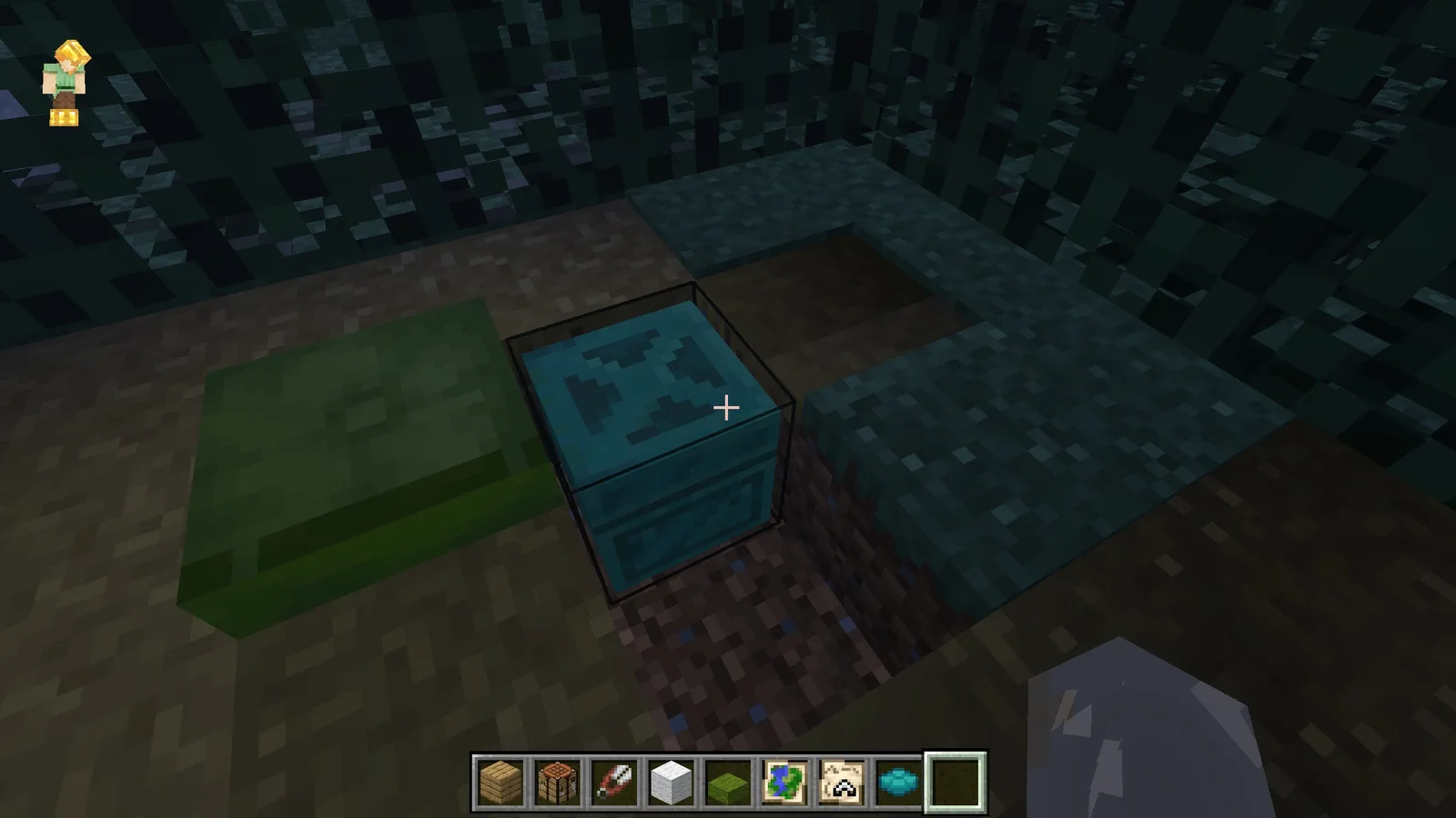 A copper chest in an Abandoned Camp in Minecraft