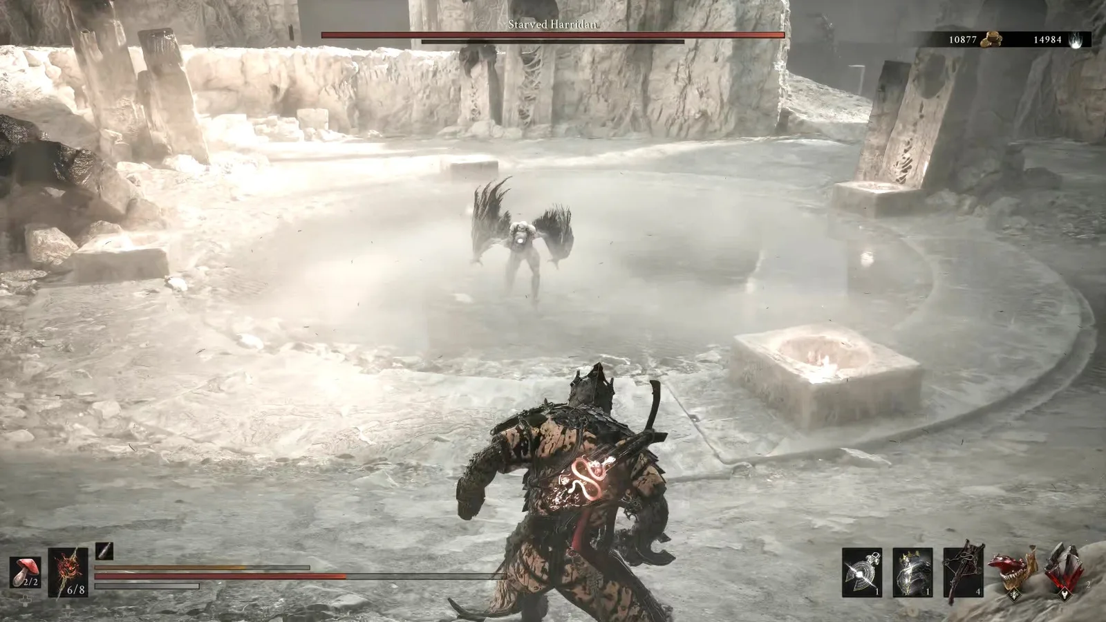 A Mortal Shell 2 screenshot showing the perfect path the player should take through Castigator's Keep according to Rock Paper Shotgun's full walkthrough of the game.