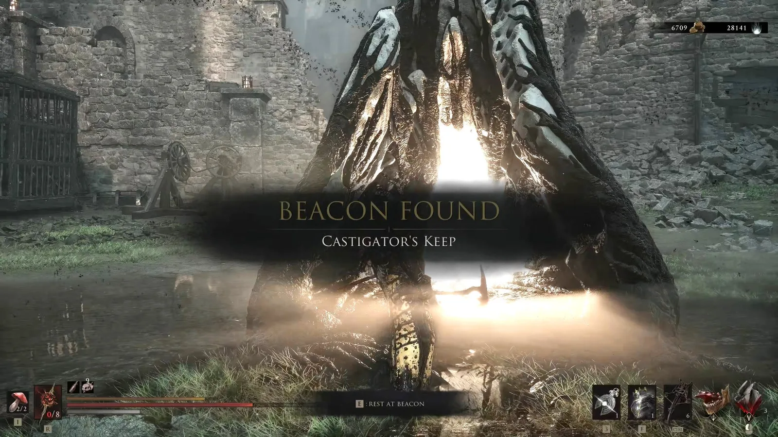 A Mortal Shell 2 screenshot showing the perfect path the player should take through Castigator's Keep according to Rock Paper Shotgun's full walkthrough of the game.